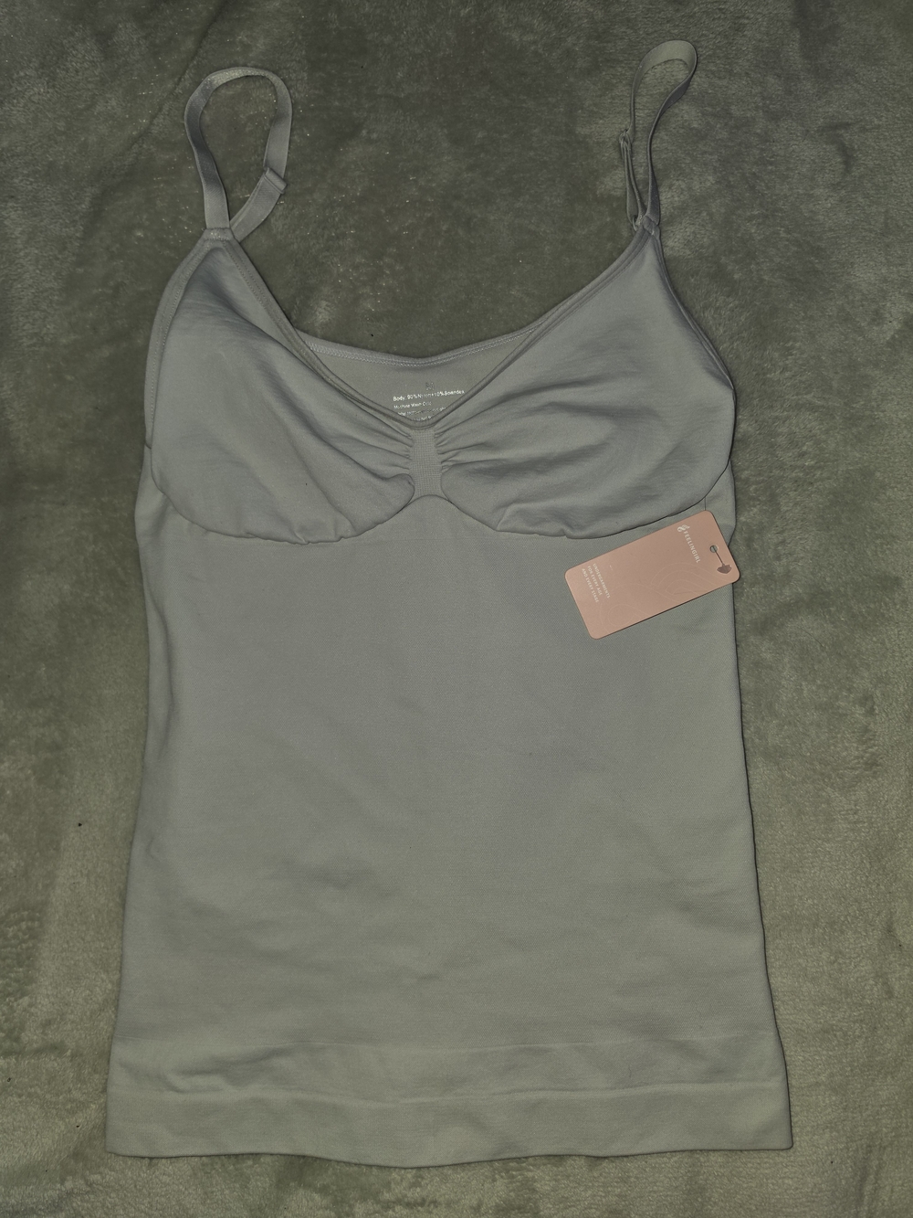 FeelinGirl Tummy Control Shaping Tank Cami Top - Gray, Size Medium